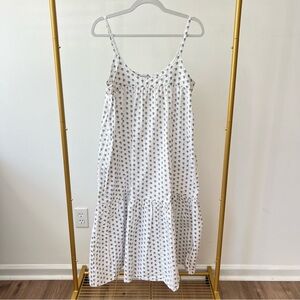 Plume 100% Cotton Indian Block Print Blue and White Day Dress